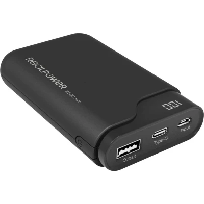 Afbeelding van RealPower powerbank PB 7500C zwart 7.500mAh