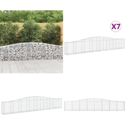 Afbeelding van VidaXL Schanskorven 7 st gewelfd 400x30x60/80 cm ijzer