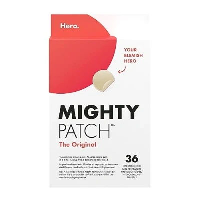 Afbeelding van Hero Mighty Patch Original anti acne hydrocolloïden absorbeert verontreinigingen van puistjes in 6 tot 8 uur &#039;s nachts doos met 36 patches
