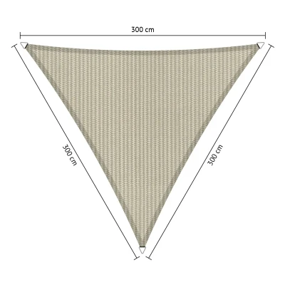 Afbeelding van Shadow Comfort® Gelijkzijdige driehoek schaduwdoeken UV Bestendig Zonnedoek 300 x CM Sahara Sand