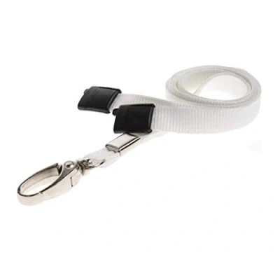 Afbeelding van ALG ID kaartsleutelband voor kaarten, effen, metalen clip, wit