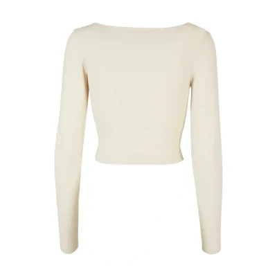 Afbeelding van Urban Classics Cropped Longsleeve Longsleeve, Dames, Maat: Medium, Whitesand