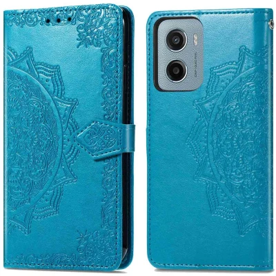 Afbeelding van imoshion Hoesje Geschikt voor Motorola Moto E15, G05 Mandala Bookcase Turquoise