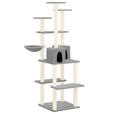 Afbeelding van Kattenmeubel met sisal krabpalen 167 cm lichtgrijs