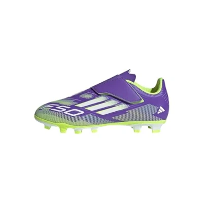 Afbeelding van adidas Performance F50 CLUB Unisex Voetbalschoenen met Kunststof noppen voor kinderen, Maat: 25, Purple rush/white/lucid lemon