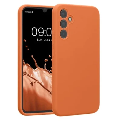 Afbeelding van kwmobile telefoonhoesje geschikt voor Samsung Galaxy A34 5G TPU backcover met siliconen coating Smartphone case in warme abrikoos