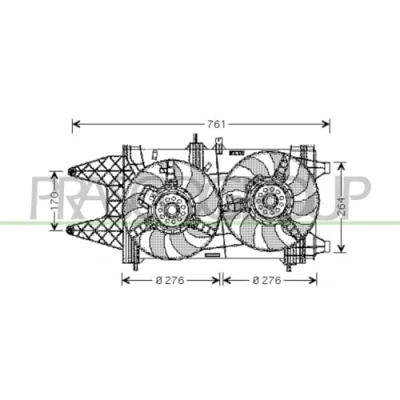 Afbeelding van PRASCO FT133F006 Radiator Ventilator 276 120 160 FIAT: Punto II Hatchback