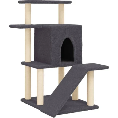 Afbeelding van Kattenmeubel met sisal krabpalen 97 cm donkergrijs
