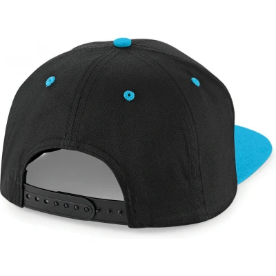Afbeelding van Beechfield 5 Panel Contrast Snapback Cap B610C Black / Surf Blue