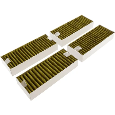 Afbeelding van AllSpares CleanAir Plus Koolstoffilter (4 St.) voor afzuigkappen geschikt Bosch Neff Gaggenau 17007505 en Siemens HZ9VRCR1 (192x75x35mm)