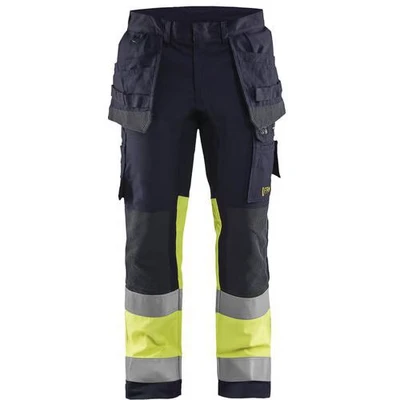Image de Pantalon multinormes inhérent stretch marine/jaune fluorescent