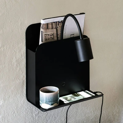 Afbeelding van Nordlux Wandlamp Met Houder Roomi Metaal Zwart