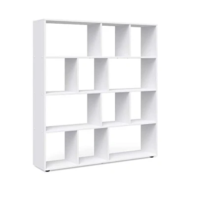 Afbeelding van Vicco ruimteverdeler Pilar 12 vakken boekenkast staand rek 131,6 x 143 29 cm (b h d), spaanplaat archiefrek (wit)