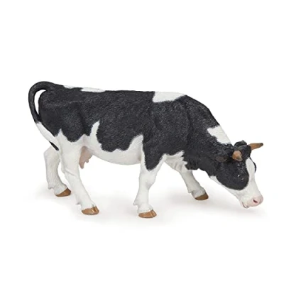Image de Papo 51150 Figurine Animaux Vache Noire et Blanche Broutant
