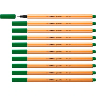 Afbeelding van STABILO point 88 Premium Fineliner Fine 0,4 mm Groen Doos 10 stuks