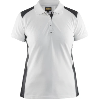 Afbeelding van Blaklader Dames poloshirt piqué 3390 1050 Wit/Donkergrijs