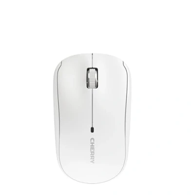 Afbeelding van CHERRY MW 2200 draadloze muis voor laptop RF 2,4 GHz tweehandig, 1300 dpi, chromen scrollwiel, met draagtas, werkt op batterijen, wit