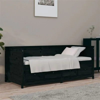 Afbeelding van Slaapbank 90x190 cm massief grenenhout zwart