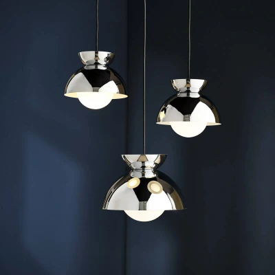 Afbeelding van FRANDSEN Vlinder hanglamp, chroomkleurig, Ø 29 cm