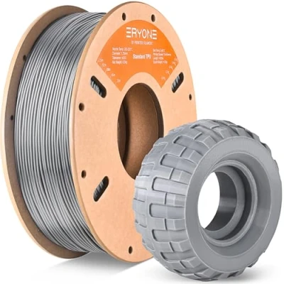 Afbeelding van ERYONE TPU filament 1,75 mm, 3D printerfilament TPU, 0,5 kg, 1 spoel, +/ 0,05 grijs