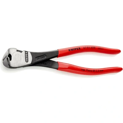 Image de KNIPEX 67 01 200 pince coupante plastifiée noire atramentisée mm