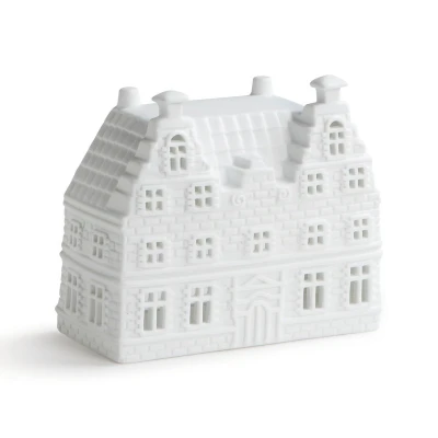 Afbeelding van &amp;Klevering Trapgevel Waxinelichthouder 12 Cm Wit