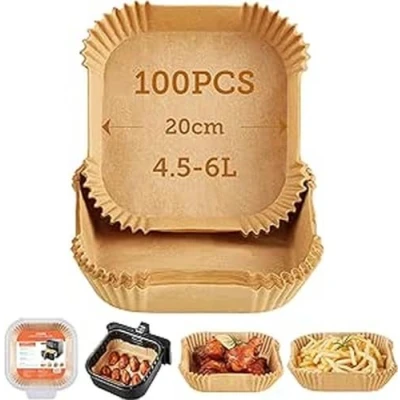 Afbeelding van Square Air Fryer Paper Liner 100 stuks