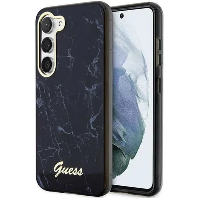 Afbeelding van Guess Samsung Galaxy S23 Plus Hoesje Back Cover Marmer Zwart