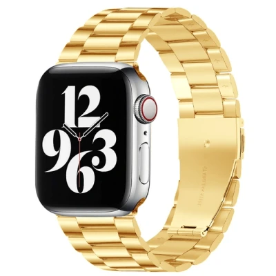 Afbeelding van Apple watch Stalen schakelband Goud Geschikt voor 38mm / 40mm 41mm