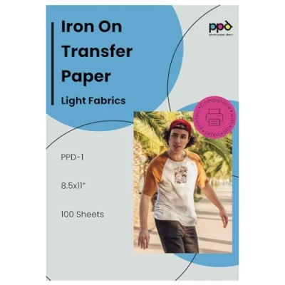 Afbeelding van PPD 100 x A4 transferpapier wit of licht T shirt/textiel, transparante achtergrond, personaliseerbaar, opstrijkbaar, inkjetdruk 1