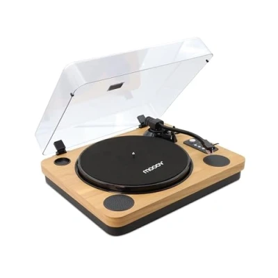 Afbeelding van MOOOV 477361 Bluetooth vinylplaat, geïntegreerde luidsprekers, USB opname, houteffect, compatibel met 33/45/78 omwentelingen