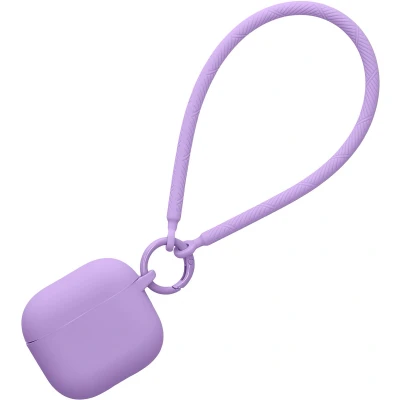 Afbeelding van kwmobile oordopjes case geschikt voor Apple Airpods 4 hoesje Oortjes cover met handstrap in ear koptelefoon hoes Silicone paars