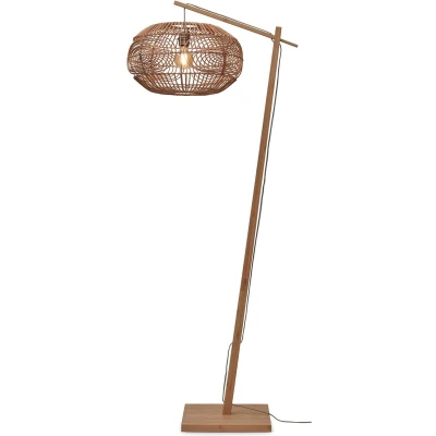 Afbeelding van GOOD&amp;MOJO Vloerlamp Madeira Bamboe/Rotan 74x48x176cm Bruin