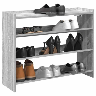 Afbeelding van Schoenenrek 80x25x61,5 cm bewerkt hout grijs sonoma eikenkleur