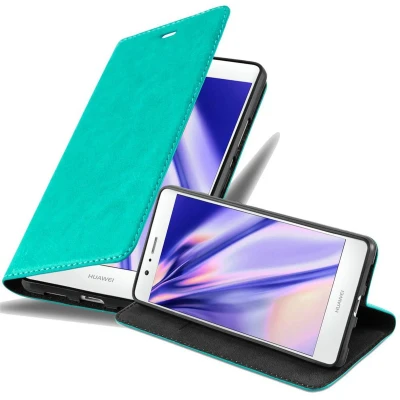 Afbeelding van Cadorabo Hoesje geschikt voor Huawei P9 LITE 2016 / G9 in BENZINE TURKOOIS Beschermhoes met magnetische sluiting, standfunctie en kaartvakje Book Case Cover Etui