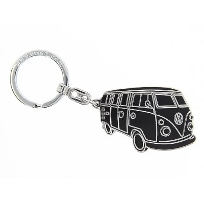 Afbeelding van BRISA VW Collection Volkswagen T1 Bulli Bus sleutelhanger cadeau idee souvenir retro vintage artikel (geëmailleerd), zwart.,