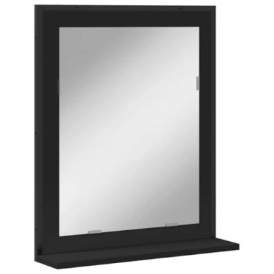 Image de vidaXL Miroir de salle bain avec étagère noir bois d’ingénierie842416