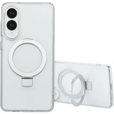 Afbeelding van Accezz Ring Stand Backcover met MagSafe voor de Samsung Galaxy S25 Edge Transparant