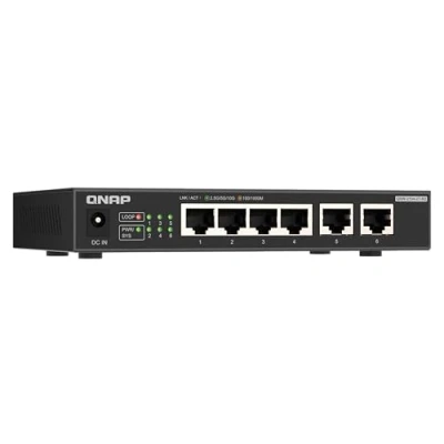 Afbeelding van QNAP QSW 2104 2T R2 (6 Havens), Netwerkschakelaar, Zwart