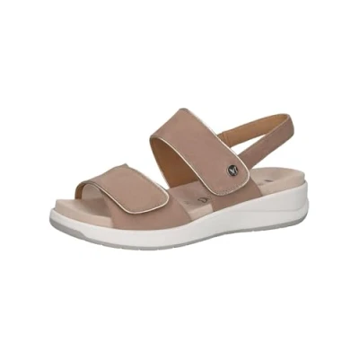 Afbeelding van Caprice Sandalen met plateauzool, Dames, Maat: 42, Bark suede Leer/ synthetisch