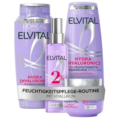 Afbeelding van L&#039;Oréal Paris Elvital Hydra [Hyaluronic] Hydraterende set: serum 150 ml, shampoo 300 conditioner 250 ml en masker