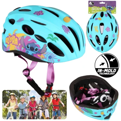Afbeelding van DISNEY Stitch Turquoise IN MOLD kinderfietshelm, meisjes, verstelbaar 52 56 cm