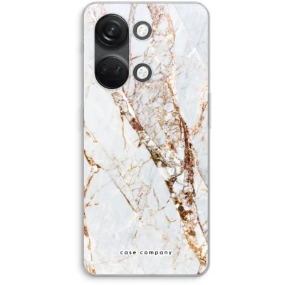 Afbeelding van Case Company® hoesje geschikt voor OnePlus Nord 3 Goud marmer Soft Cover Telefoonhoesje Bescherming aan alle Kanten en Schermrand