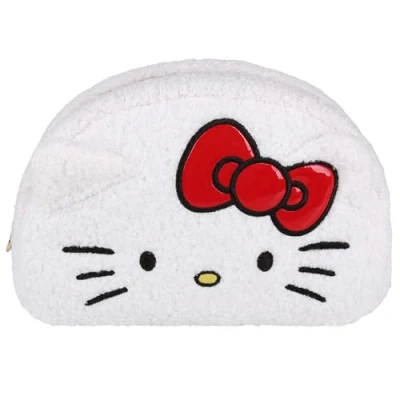 Afbeelding van Hello Kitty Wit reiscosmeticatasje, pluche, ruim 22x15x7cm
