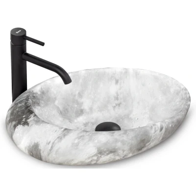 Afbeelding van REA Roxy C Opzetwastafel Waskom 49 x 31 13.5 cm Stone Light Grey Stonelook