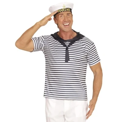 Afbeelding van widmann MARINE SET (T shirt, hoed) (M/L)
