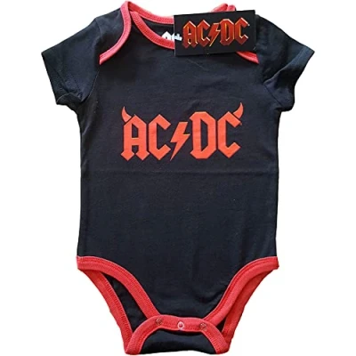 Afbeelding van AC/DC Rompertje Horns Band Officieel Naakt Logo Zwart 0 24 maanden, meerkleurig, één maat, Meerkleurig
