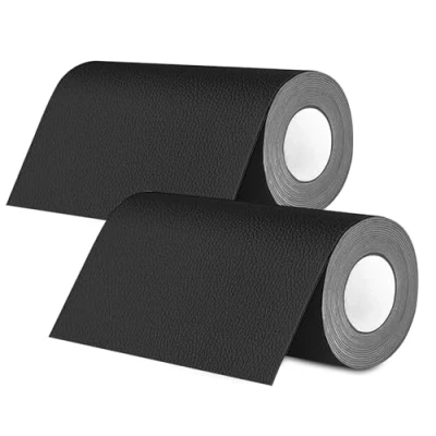 Afbeelding van Cigrubo 2 rollen zelfklevende lederen reparatiepatches, patches, voor autostoel, bank, bootstoel, stoel, zwart, 10 stuks