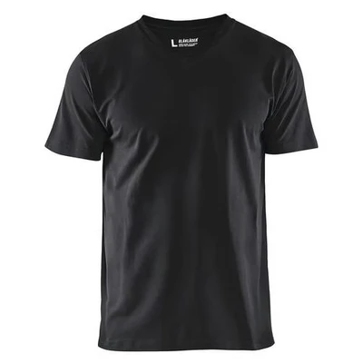 Image de T Shirt col en V noir