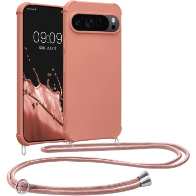 Afbeelding van kwmobile telefoonhoesjegeschikt voor Google Pixel 9 / Pro Hoesje van siliconen met telefoonkoord In parelmoer